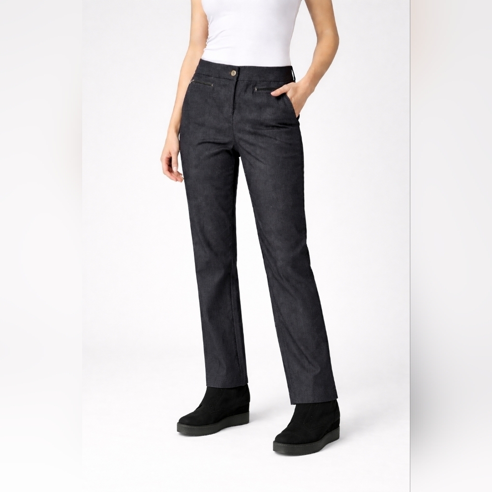 Marie Claire Women’s Charcoal Gray Straight-Leg Pants Size 7 Work Office Carrer